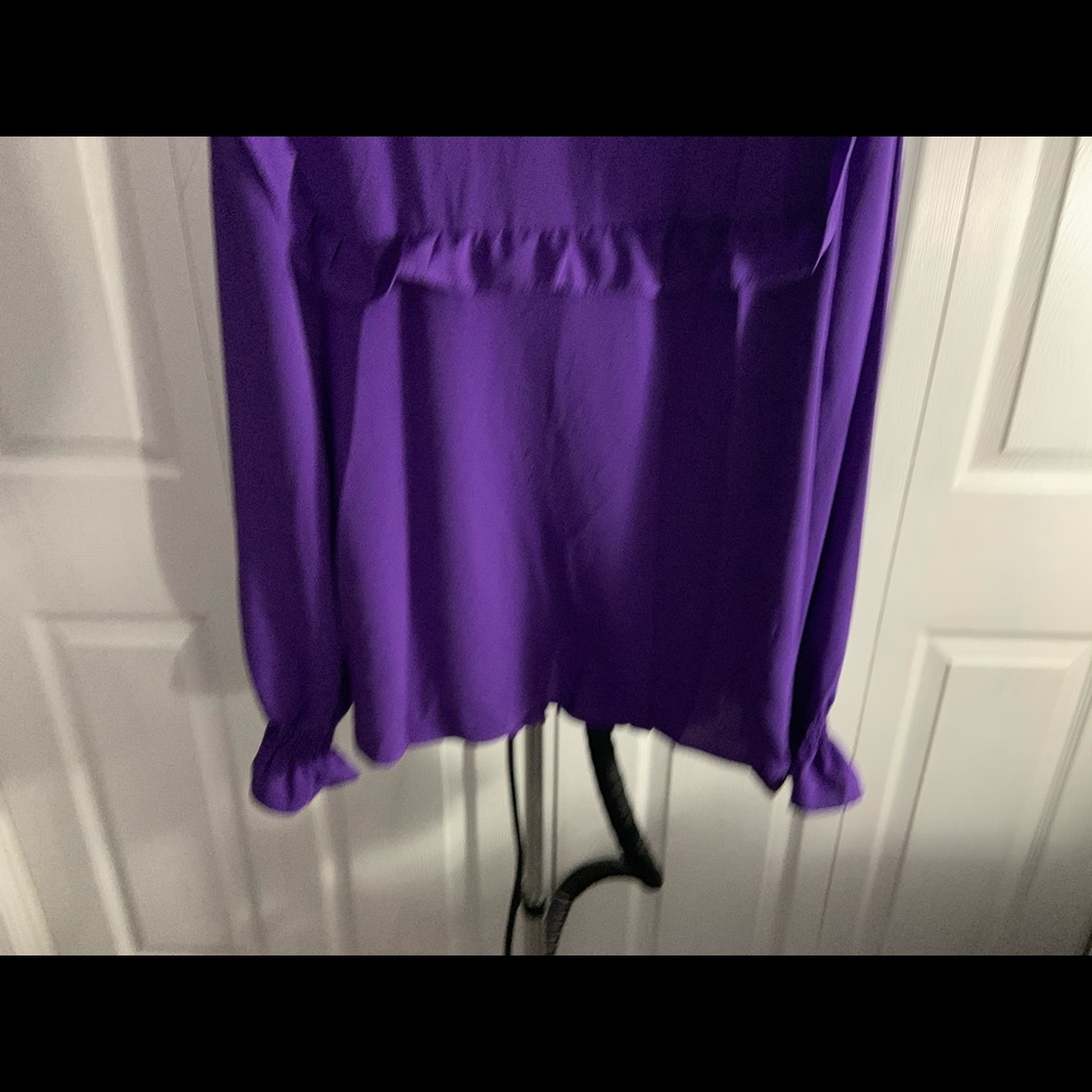 NWT Purple Blouse with Ruffles (XL12) - Picture 8 of 9